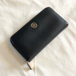 Tory Burch Robinson Leather Continental Zip Wallet
